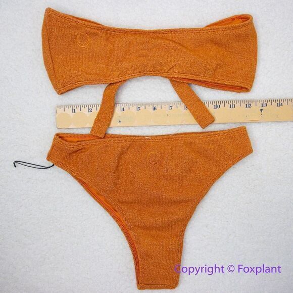 New! Set!‎ In Your Arms Free People Oceanic Bikini Top and bottom orange/gold - Picture 9 of 16